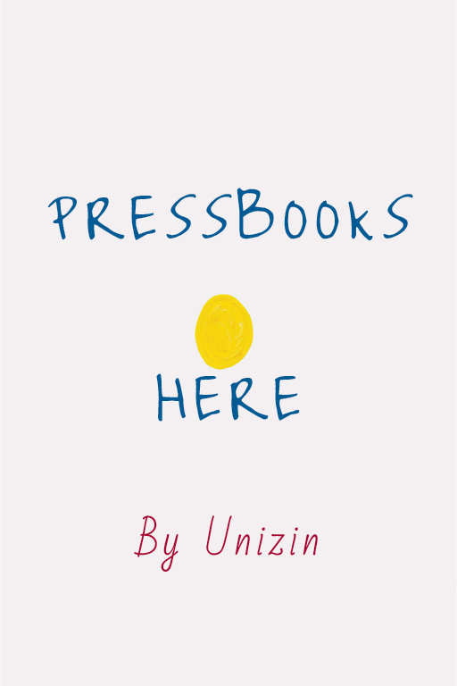 A book cover spoofing "Press Here!" The title reads "Pressbooks Here!"